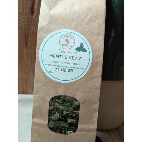 Sachet de Feuilles de Menthe Verte Séchées