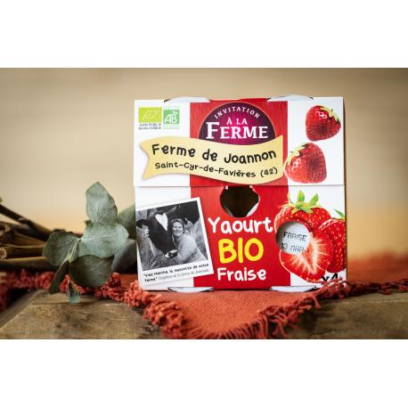 Yaourt fermier fraise x 4 - bio