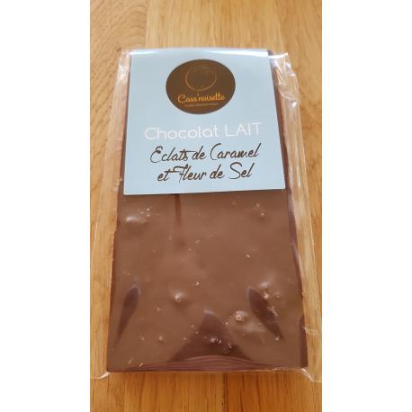 Tablette lait éclats de caramel et fleur de sel 100 g