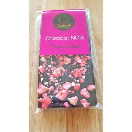 Tablette noir pralines roses 100 g